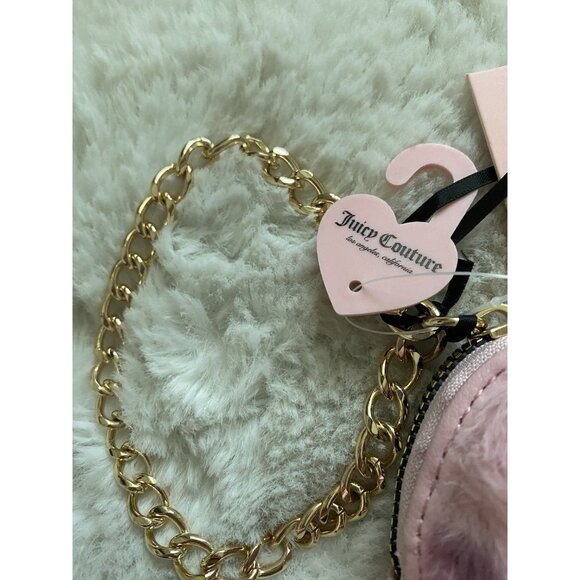 JUICY COUTURE GET COZY HEART ZIP AROUND WRISTLET WALLET PINK LEOPARD New - Picture 3 of 10